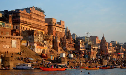 India: The Boatman in Ganges River